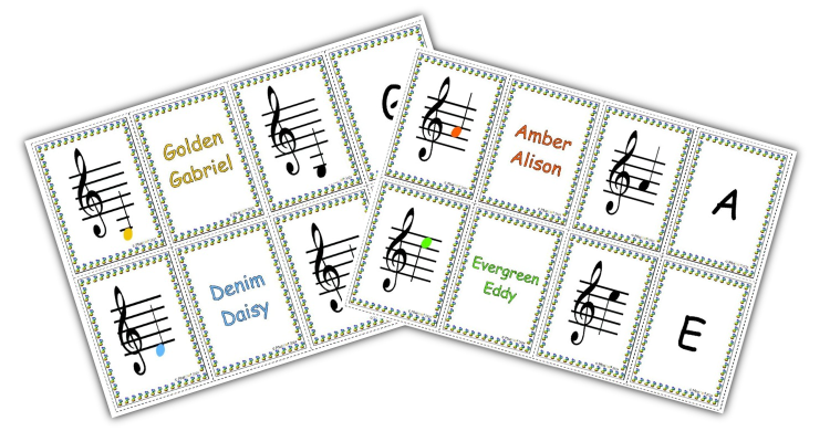 Pitch flash cards for violin